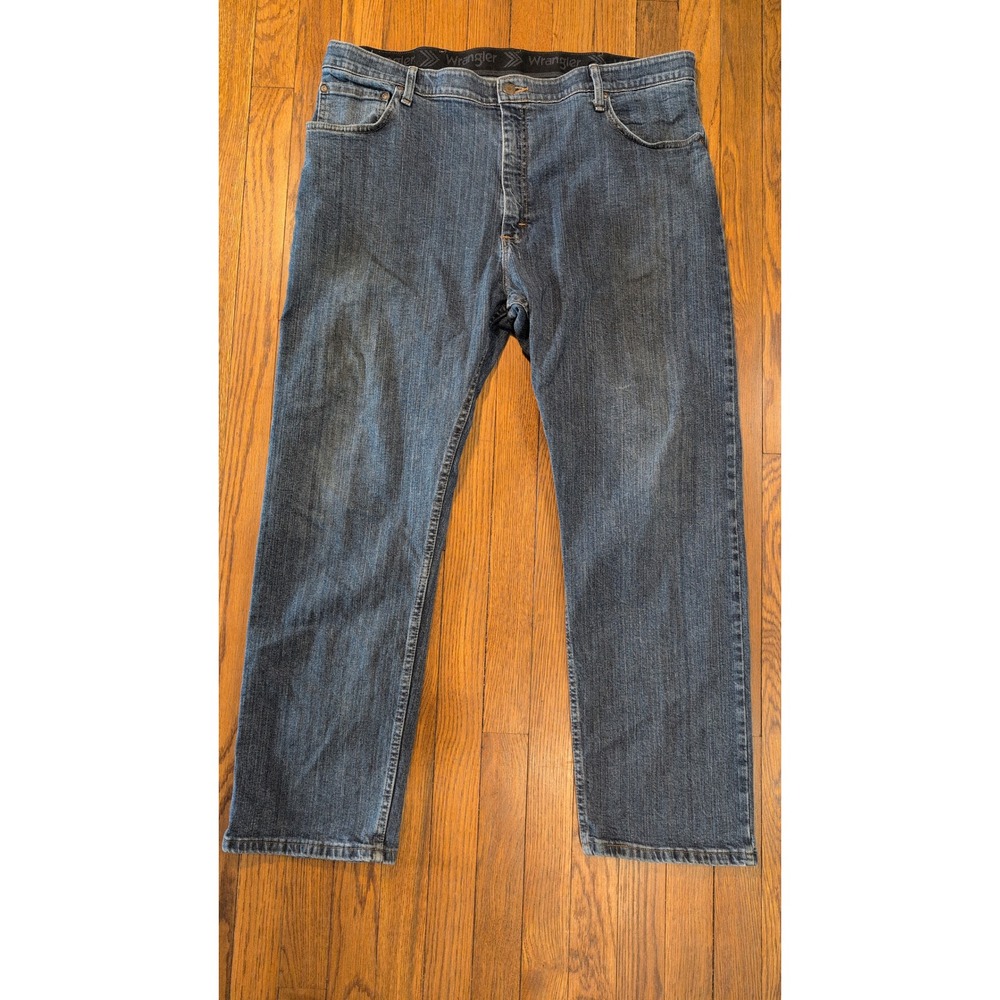 Wrangler Premium Quality Dark Wash Flex Waist Regular‎ Fit Straight Jeans 40x29